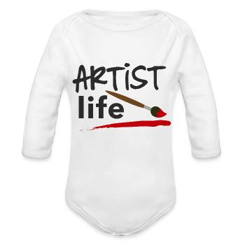 Artist Life - Organic Long Sleeve Baby Bodysuit -  - Front