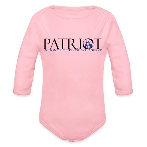 PATRIOT_SAM_USA_LOGO - Organic Long Sleeve Baby Bodysuit