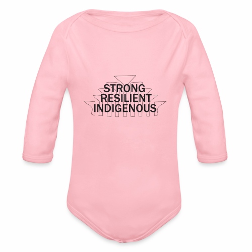 strong resil - Organic Long Sleeve Baby Bodysuit