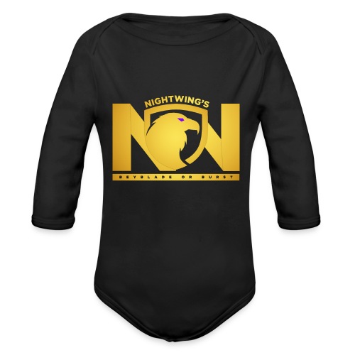 Nightwing All Gold Logo - Organic Long Sleeve Baby Bodysuit