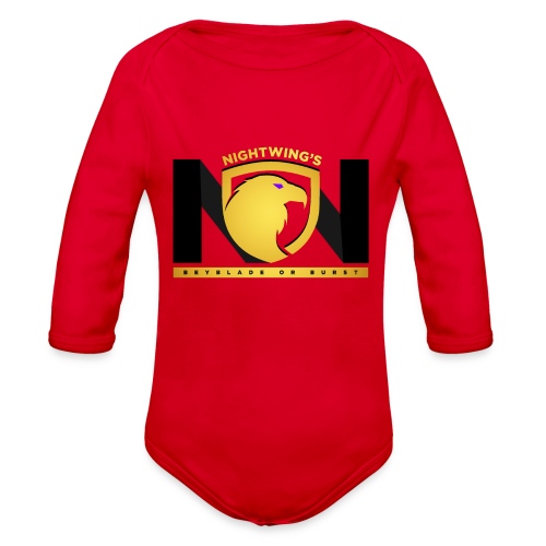 Nightwing GoldxBLK Logo - Organic Long Sleeve Baby Bodysuit