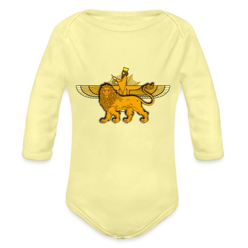 Lion Sun Faravahar - Organic Long Sleeve Baby Bodysuit