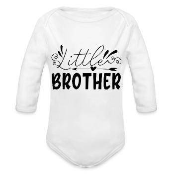 Little Brother - Organic Long Sleeve Baby Bodysuit - heather grey - Front