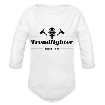 The Trend Fighter Black - Organic Long Sleeve Baby Bodysuit - heather grey - Front