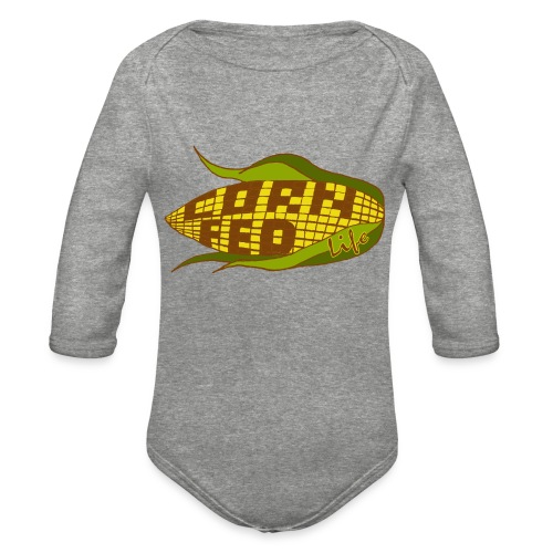 Corn Fed Logo - Organic Long Sleeve Baby Bodysuit