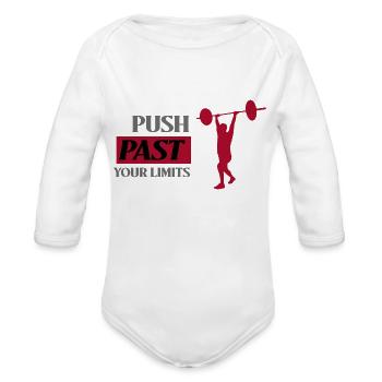 Push Past Your Limits Workout - Organic Long Sleeve Baby Bodysuit -  - Front
