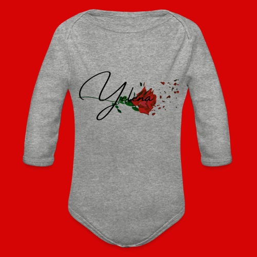 Yelena Logo 1 - Organic Long Sleeve Baby Bodysuit