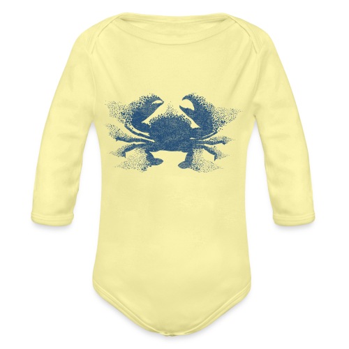 South Carolina Crab in Blue - Organic Long Sleeve Baby Bodysuit