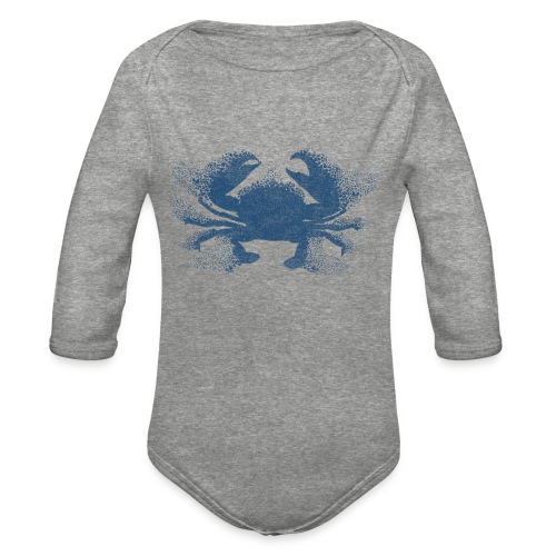 South Carolina Crab in Blue - Organic Long Sleeve Baby Bodysuit