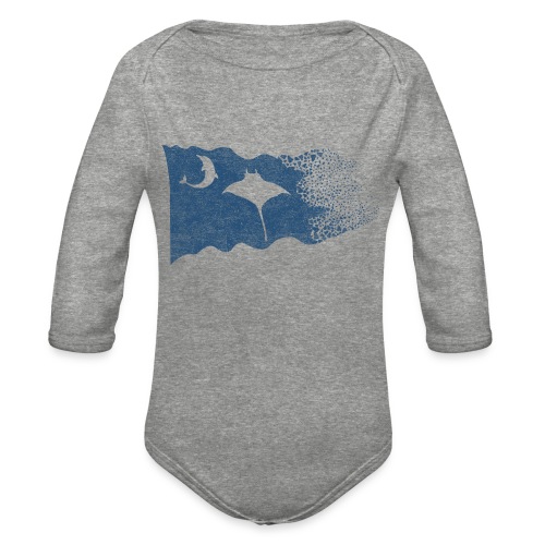 South Carolina Coastal Wildlife Flag in Blue1 - Organic Long Sleeve Baby Bodysuit