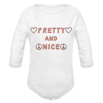 Pretty And Nice - Organic Long Sleeve Baby Bodysuit -  - Front