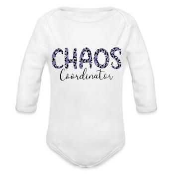 Chaos Coordinator Pink - Organic Long Sleeve Baby Bodysuit -  - Front