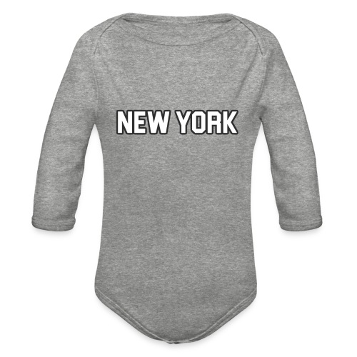 New York Yankee - White - Organic Long Sleeve Baby Bodysuit