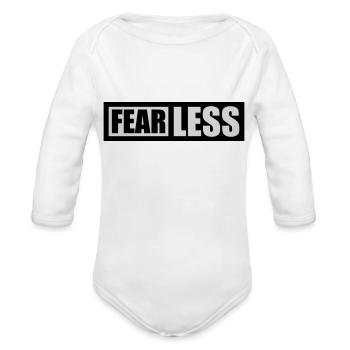 fearless text quote - Organic Long Sleeve Baby Bodysuit -  - Front