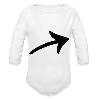 arrow arrow and bow arrow to right checklist gift - Organic Long Sleeve Baby Bodysuit - heather grey - Front