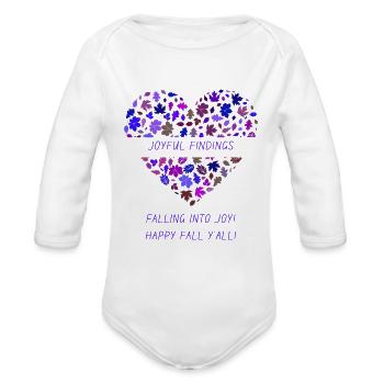 Falling in to Joy - Organic Long Sleeve Baby Bodysuit - heather grey - Front