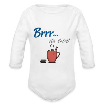 Winter Hot Chocolate - Organic Long Sleeve Baby Bodysuit -  - Front