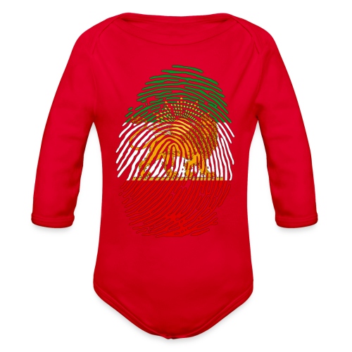 Iranian Finger Print Flag - Organic Long Sleeve Baby Bodysuit