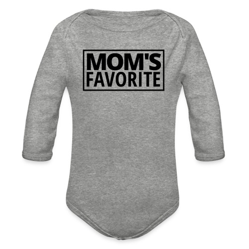 MOM'S FAVORITE (Black Stamp Logo) - Organic Long Sleeve Baby Bodysuit