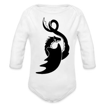 Dragon Old School - Organic Long Sleeve Baby Bodysuit -  - Front