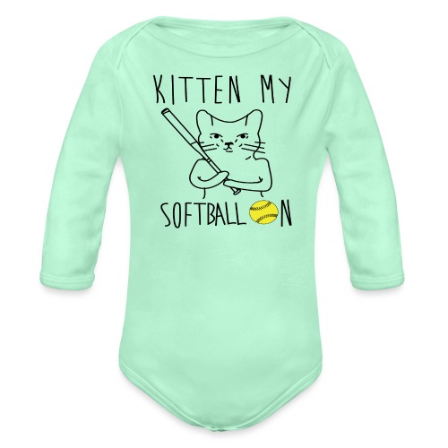 kitten my softballon - Organic Long Sleeve Baby Bodysuit