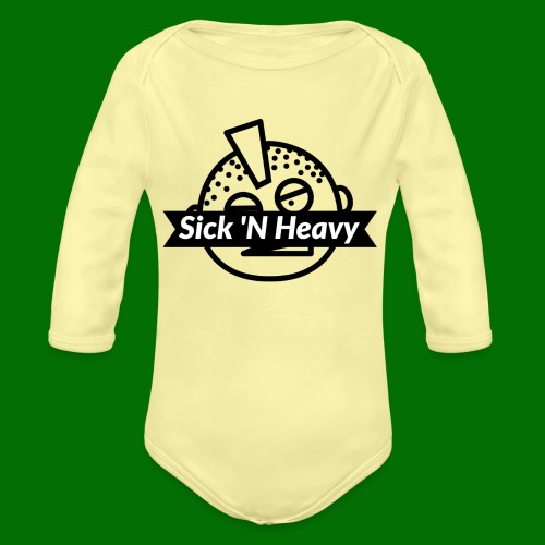 Sick 'N Heavy Logo 2 - Organic Long Sleeve Baby Bodysuit