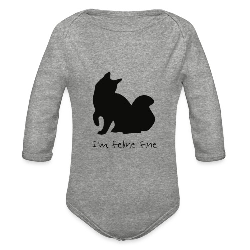 Im feline fine - Organic Long Sleeve Baby Bodysuit