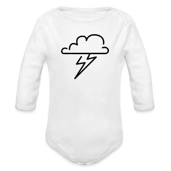 Cloud trending - Organic Long Sleeve Baby Bodysuit - heather grey - Front