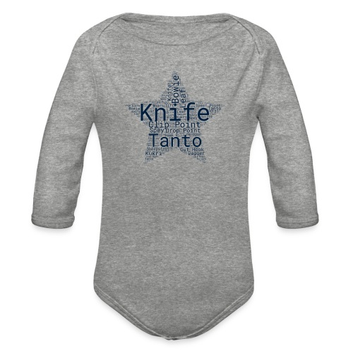 Knife Word Art Design in a Star - Organic Long Sleeve Baby Bodysuit