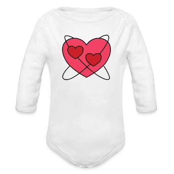 Hearts trending - Organic Long Sleeve Baby Bodysuit - heather grey - Front