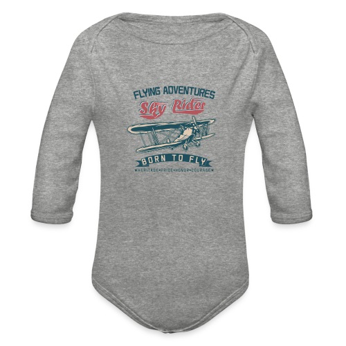 Flying Adventures - Born to Fly - Organic Long Sleeve Baby Bodysuit