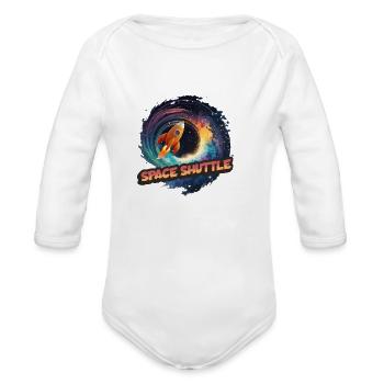 Space Shuttle: The Winged Spaceship - Organic Long Sleeve Baby Bodysuit -  - Front