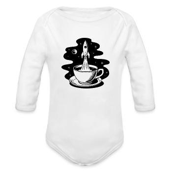 Fueled by Coffee - Organic Long Sleeve Baby Bodysuit -  - Front