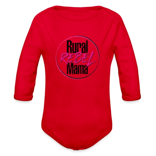 Rural Rebel Mama Logo - Organic Long Sleeve Baby Bodysuit