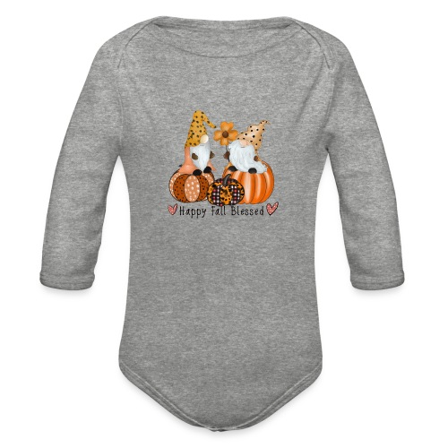 Fall gnomes - Organic Long Sleeve Baby Bodysuit