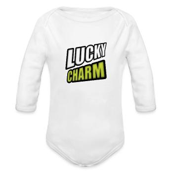Lucky charm - Funny Saying - Organic Long Sleeve Baby Bodysuit -  - Front