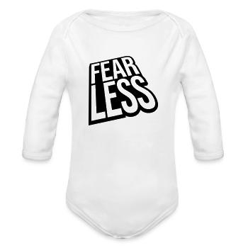 fearless text quote - Organic Long Sleeve Baby Bodysuit -  - Front