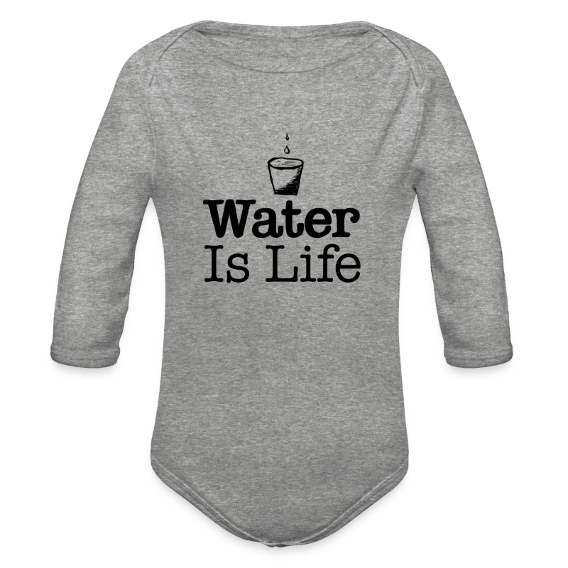 water Is Life - Organic Long Sleeve Baby Bodysuit
