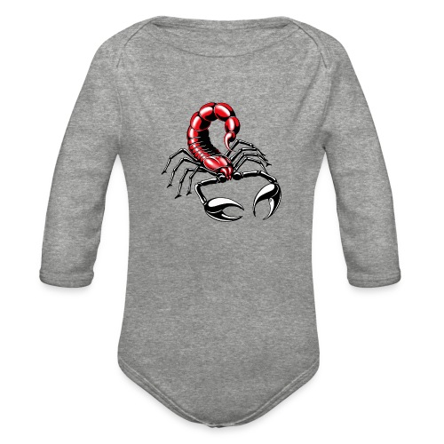 scorpion - red - Organic Long Sleeve Baby Bodysuit