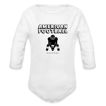AMERICANFOOTBALL trending - Organic Long Sleeve Baby Bodysuit - heather grey - Front