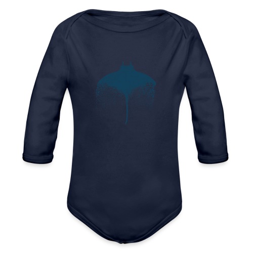 South Carolina Stingray in Blue - Organic Long Sleeve Baby Bodysuit