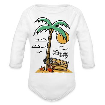Take Me Away - Organic Long Sleeve Baby Bodysuit -  - Front