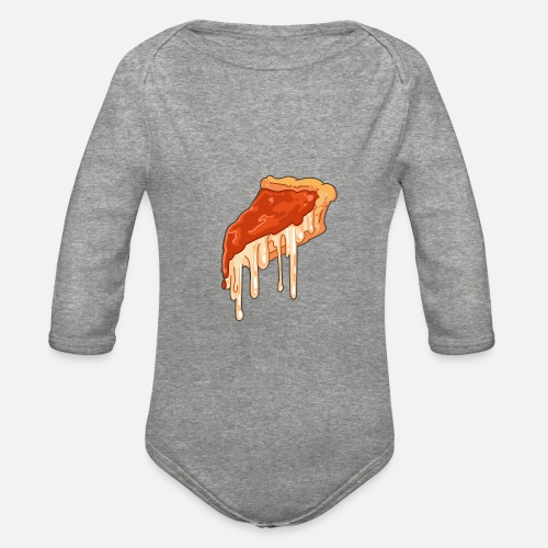 Chicago Style Deep-Dish Pizza - Organic Long Sleeve Baby Bodysuit