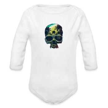 Ghost image design - Organic Long Sleeve Baby Bodysuit -  - Front