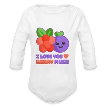 I love You Berry Much! Cute and Punny berry Cartoo - Organic Long Sleeve Baby Bodysuit -  - Front