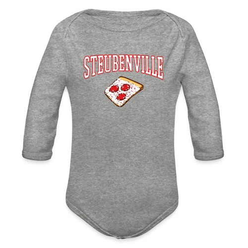Steubenville Pizza - Wordmark - Organic Long Sleeve Baby Bodysuit
