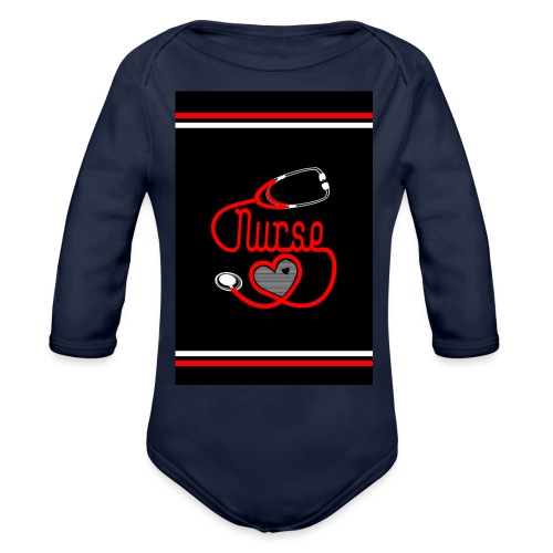 Nurse Heart Case - Organic Long Sleeve Baby Bodysuit