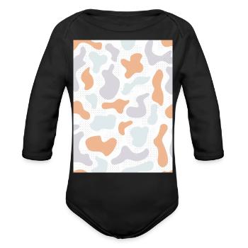 Camo - Organic Long Sleeve Baby Bodysuit - black - Front