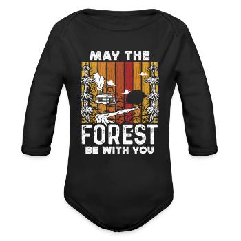 Bushcraft - Que la forêt soit avec vous - Cache-couche à manches longues bio - noir - Devant