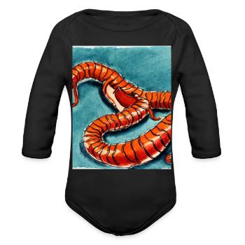 1 Insect - Organic Long Sleeve Baby Bodysuit - black - Front